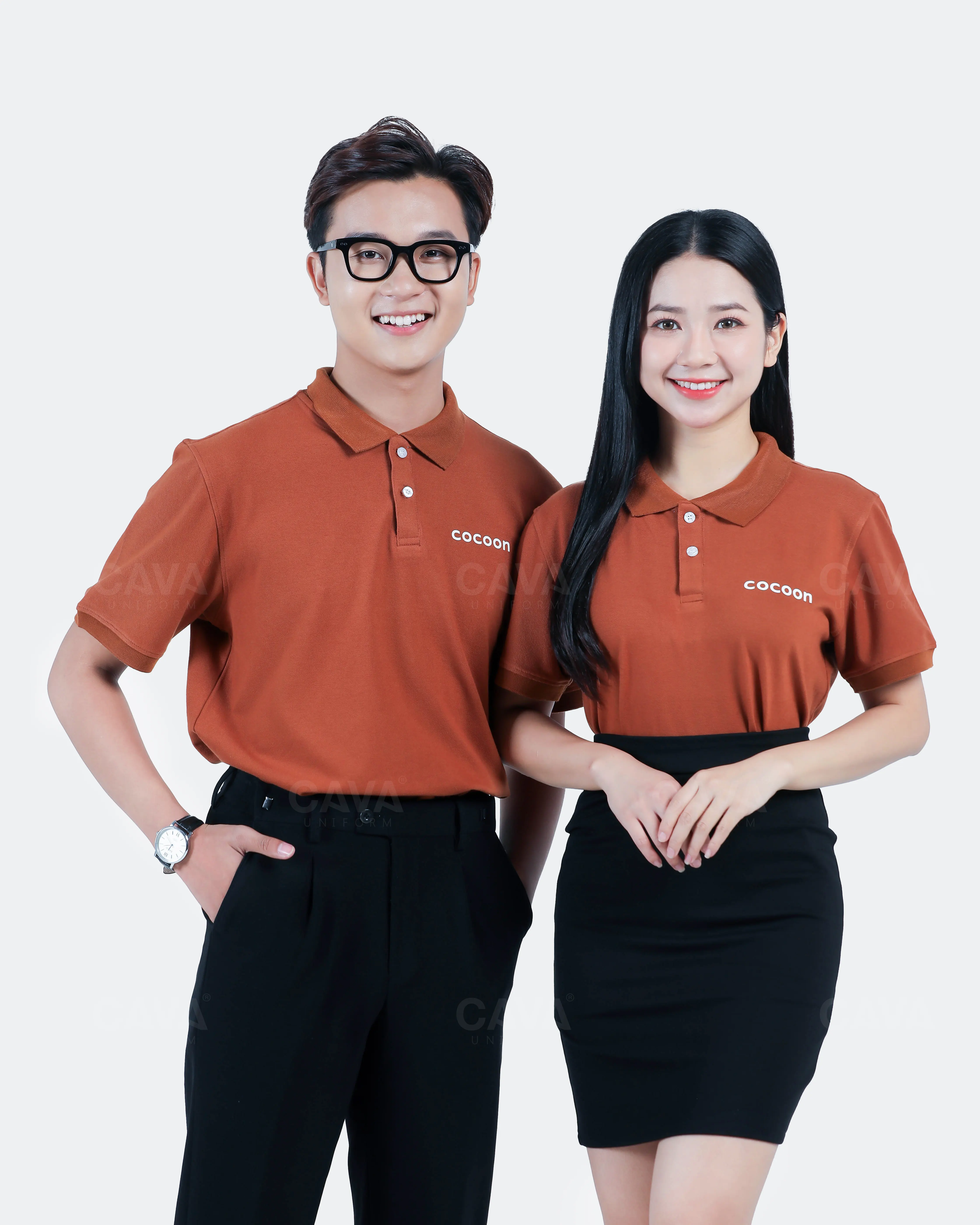 Mẫu đồng phục áo thun Polo Lacoste màu nâu cocoon