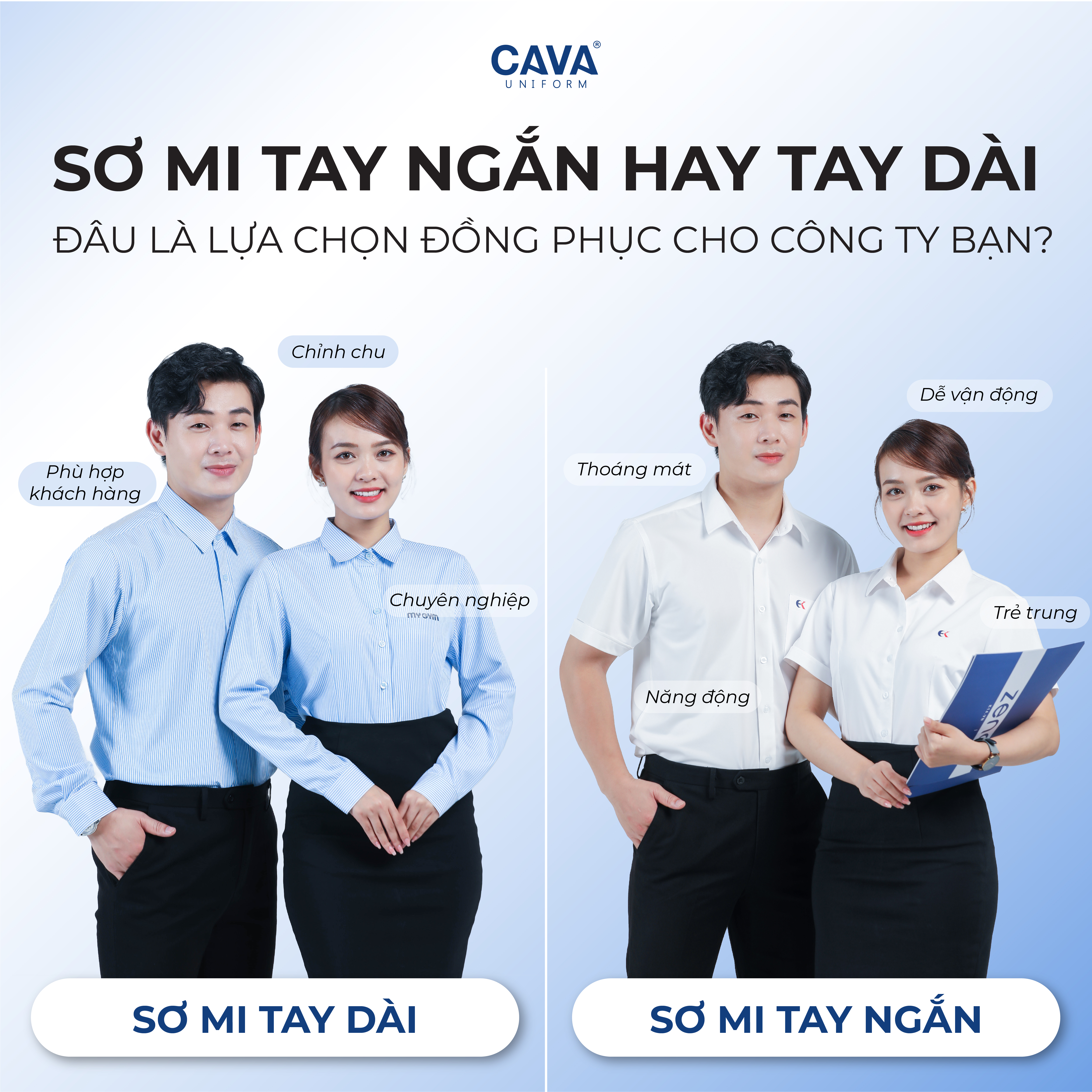 Sơ mi tay ngắn hay sơ mi tay dài – Đâu là lựa chọn số 1 dành cho công ty bạn?